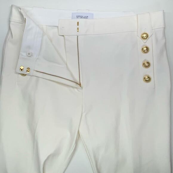 NWOT | Derek Lam 10 Crosby | Robertson Flare Trousers | White/Gold | Size 18 - Picture 7 of 16